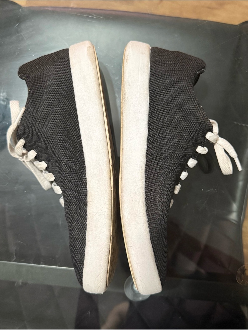 Atoms Women's Black Knit Sneakers with White Laces - Picture 4 of 10